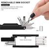 RIDERACE Bike Repair Tool 20 In 1 Portable Chain Splitter Cutter Hex Spoke Wrench Screwdriver Multitool For Bicycle Multi Tools