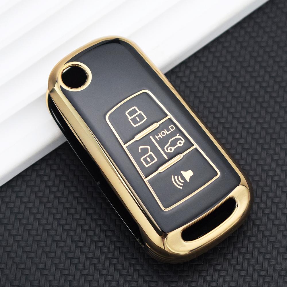 

For Proton Persona 2022 Saga Perusahaan Otomobil Nasional 4 Buttons TPU Remote Car Key Case чорний