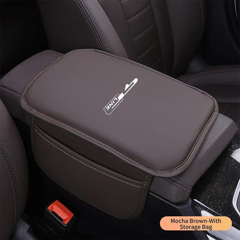 Leather Car Armrest Cushion Storage Box Cover Pad Mat For Kia GT Line gtline Sportage Ceed Picanto K5 K3 Stonic Accessories