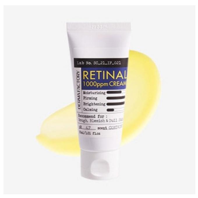 DERMA FACTORY Retinal 1000ppm Night Cream 30ml - Maximum-Strength PM-Only Slow-Aging Care