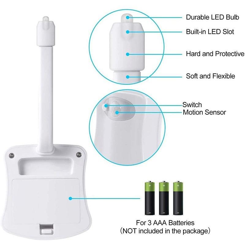 16 Colors Motion Sensing Automatic Toilet Night Light Toilet Bowl Seat Night Light Battery-Operated