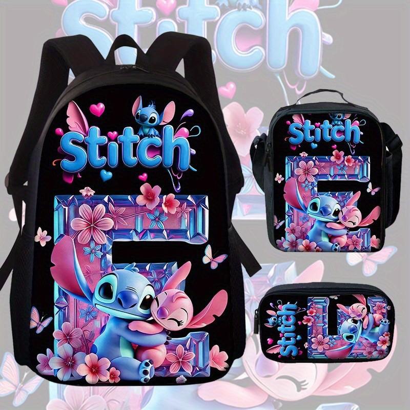 Stitch Rucksack für Kinder aus Oxford-Stoff mit Rückenschutz für den Schulgebrauch
