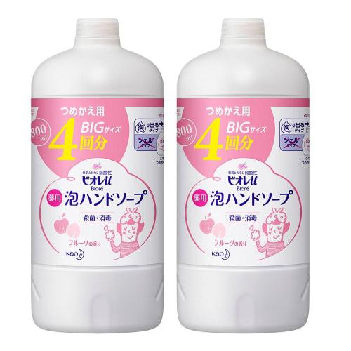 

[bulk purchase] biore u foam hand soap fruit refill 800ml x 2 pieces set
