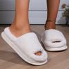 Fashion Fashion Open Toe Cotton Slippers for Women Soft Faux Fur Warm Cotton Slippers Woman Indoor Slip On Non Slip On Fur Slides Mujer
