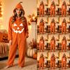 Damen Halloween Print Flanell Strampler Loungewear Set für gemütliches Entspannen