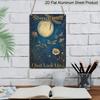 2D Flat Vintage Aluminum Dragonfly Moonlight Metal Sign - 8x12 Inches Aluminum Wall Art with Dandelion & Starry Sky Design, Indoor/Outdoor Hanging