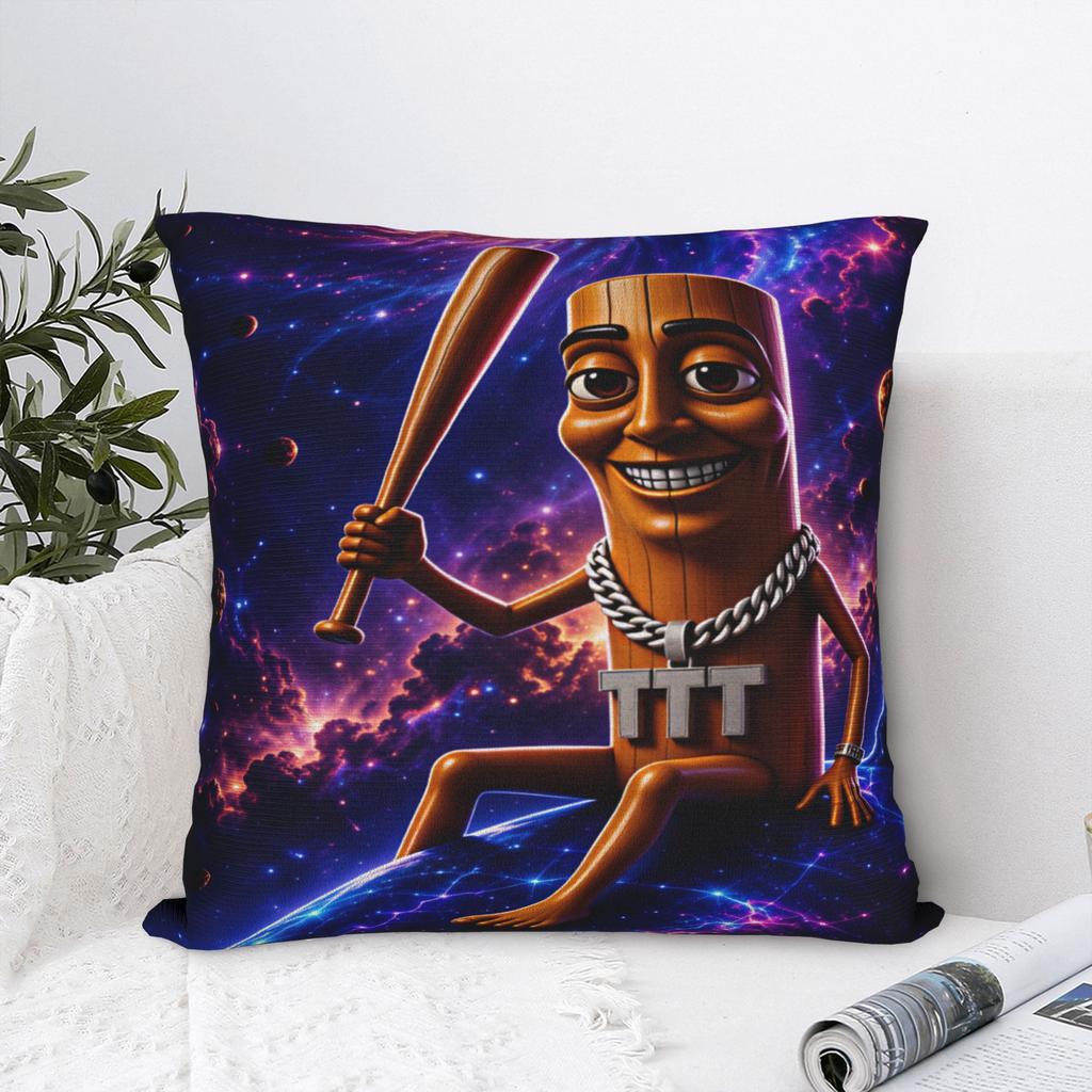 Tung Tung Sahur Galaxy Baseball Bat Meme Pillow Case Square Pillow Cover For Sofa Home Decor Funny Cushion Cover