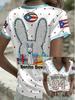 2026 European-American Digital Print V-neck Rugby T-shirt