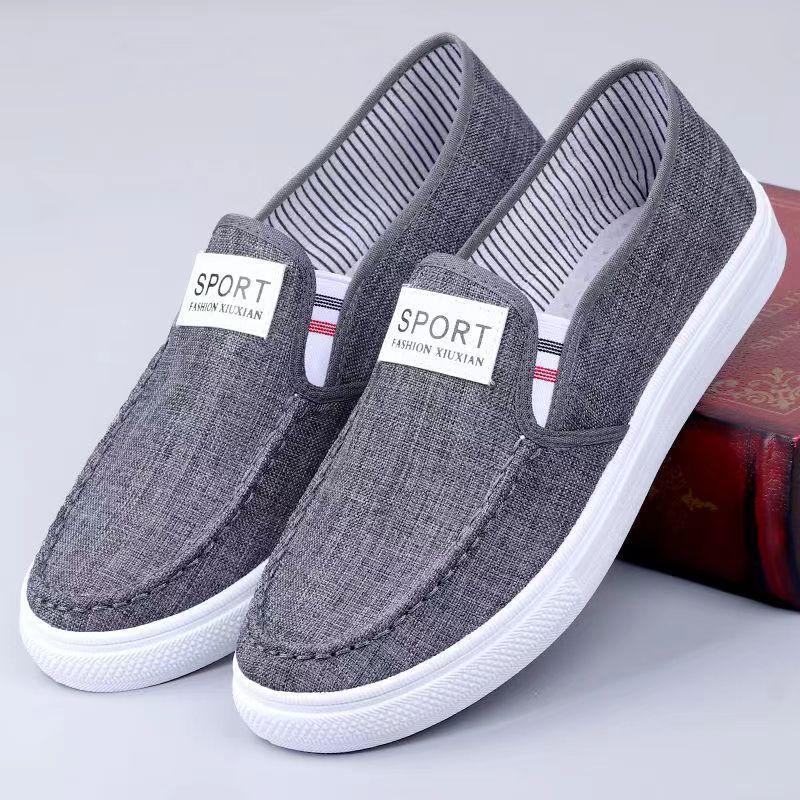 New Cloth Shoes Men's Spring and Autumn Single Shoes Casual Shoes Light and Comfortable Versatile Board Shoes Men