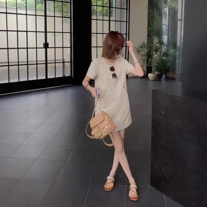 [Spot] Simple, Loose and Thin Casual Versatile A-word Vest Skirt Fashion Temperament Sleeveless Dress Women