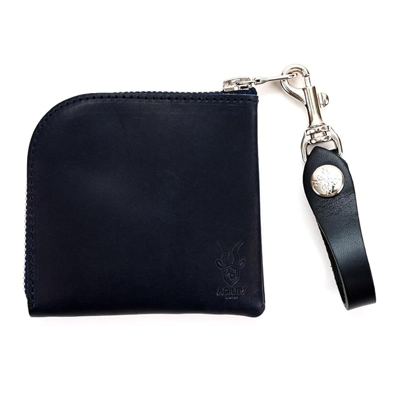 

Agility Affa (AGILITY) affa) Argent Short coin case L-shaped zipper leather folding wallet leather genuine leather compact Thin wallet men s ladies