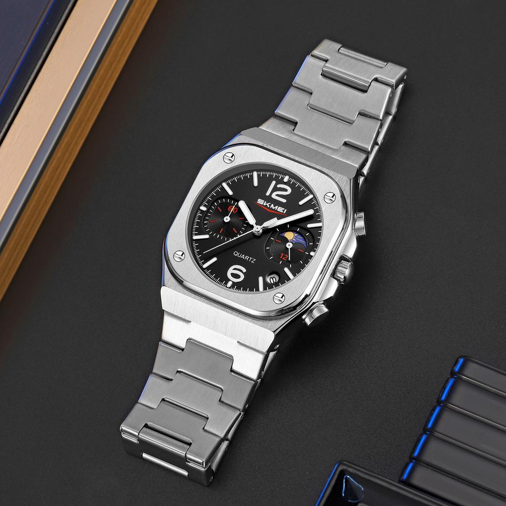 Men Watch Luxury Business Quartz Mens Watches Full Steel Waterproof Chronograph Wristwatch Men Relogio Masculino