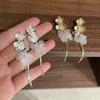 French Style Tassel Flower Earrings For Women Elegant Exaggerated Ribbon Drop Dangle Earrings Fashion Party Ear Jewelry Gifts