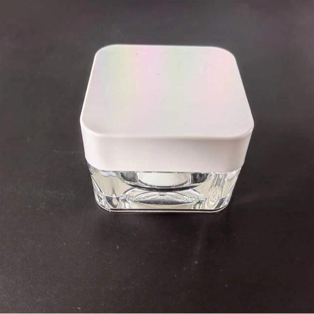 Round Corner Acrylic Cream Jar Set - Includes Square Bottle for Day/Night Cream and Eye Cream.