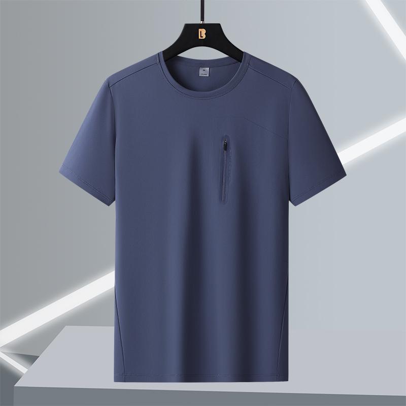 T-shirt Men's Short-sleeved Ice Silk Large Size Round Neck Quick-drying Stretch Short-sleeved T-shirt L-7XL