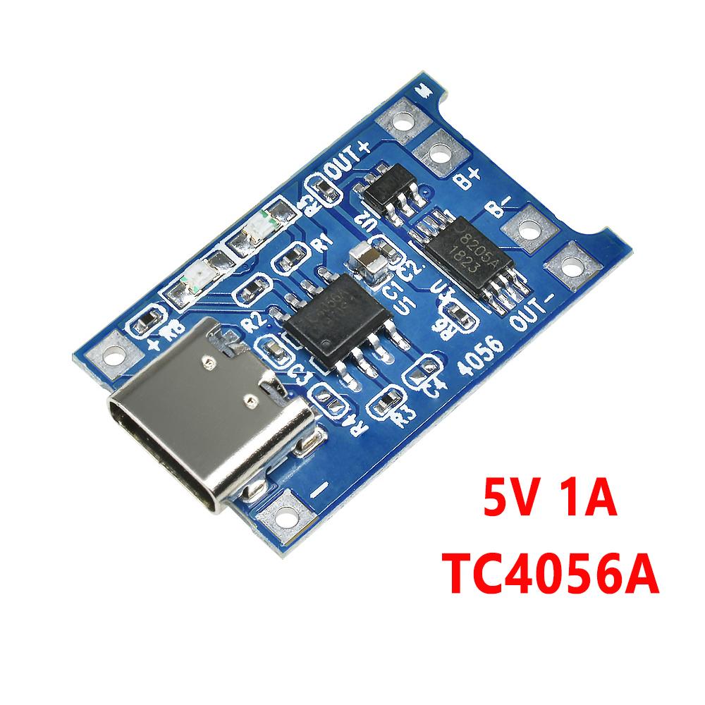 

Type C DC 4-8V TP4056 Li-ion Battery Charging Module 1.2A With BAT-VDD Anti-Backflow Anti-Reverse Connection Protection