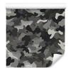 Military Camouflage Wallpaper Graphite, Gray and Light Gray 50x1000