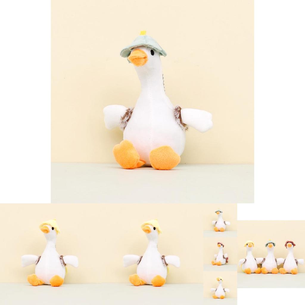 Cute White Goose Plush Toy Keychain Cartoon Duck Doll Backpack Accessory