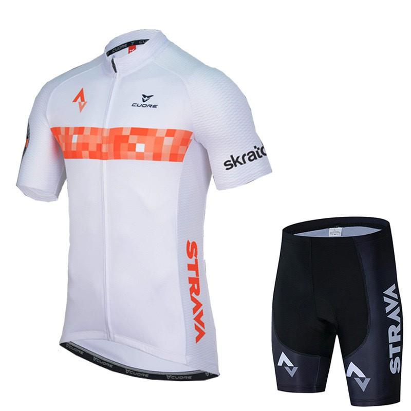 Mens Cycling Jersey Bib Shorts Set Quick-Dry Outdoor Bike Riding Sportswear