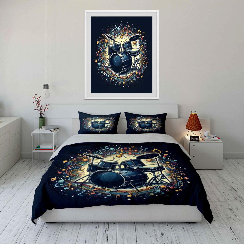 Musical Drum Set Decoration Gifts Multiple sizes kid's and adults' bedroom Exquisite 3PC bedding set, gift