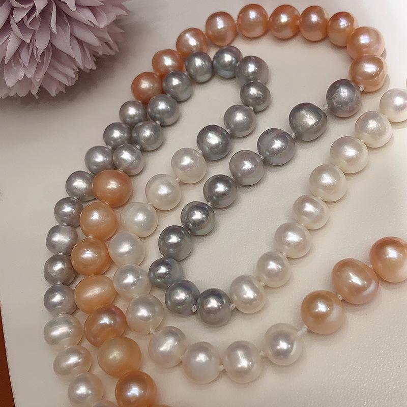 Natural Freshwater Pearl Necklace with Butterfly Clasp - Versatile, Fashionable Jewelry in Mixed Colors