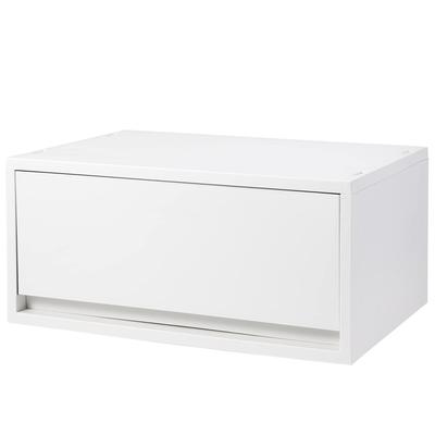 MUJI Depozitare Obiecte Mici din Polipropilenă Reciclată Alb 37cm L x 26cm A x 84799662 Cutie, Lată, Mare, Gri, Aprox.. 17.5cm H,