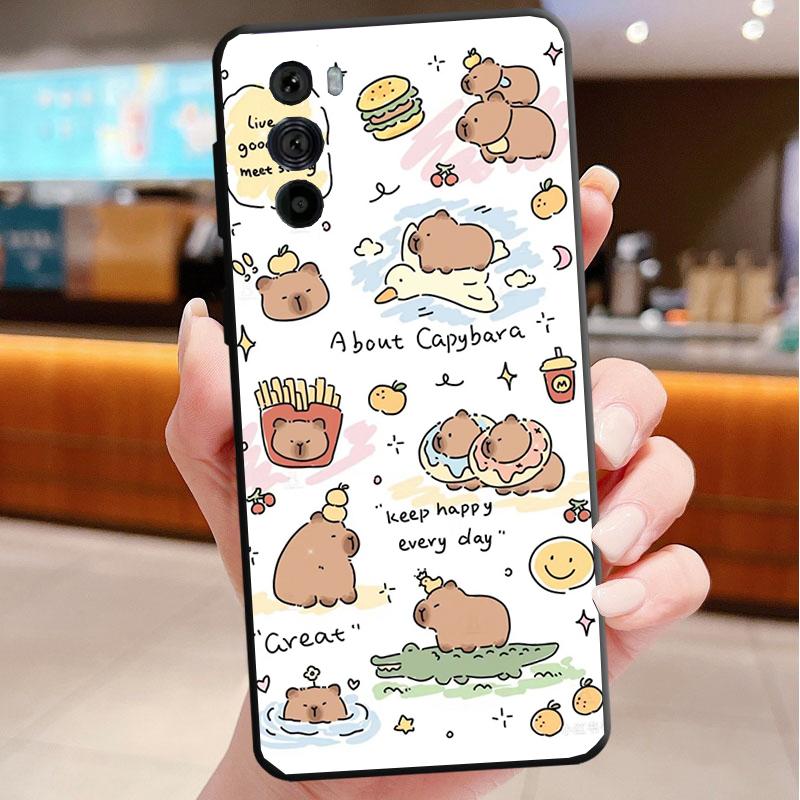 Capybara Phone case For Motorola Edge 50 40 Pro 50 40 30 Ultra Neo Fusion Moto G Play G Stylus G Power G 5G