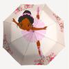 1PC Ballerina Flowers Umbrella-8-Rib Reinforced, Automatic Open, Lightweight & Durable, Cute Fashion Accessory for Outdoor, Beach or Casual Use, Beach