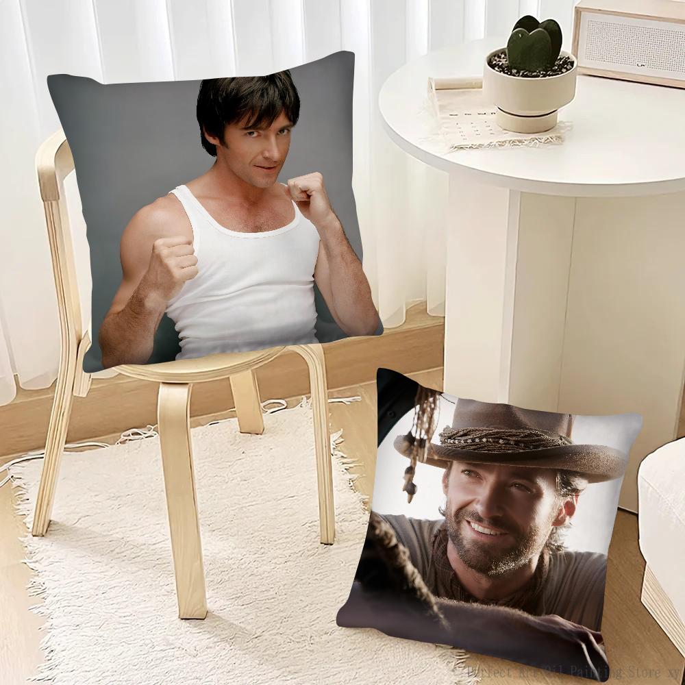 H-Hugh J-Jackman Pillow Case Fashion Square Pillowcase Bedroom Sofa Room Ins Decoration Leisure Cushion Cover 40x40