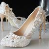 Mode Luxus Quaste Schleife Kristall Strass Hochzeit Brautschuhe Feenstil Weiß Rosa Perle Bankett 5cm 8cm 10cm High-Heels43