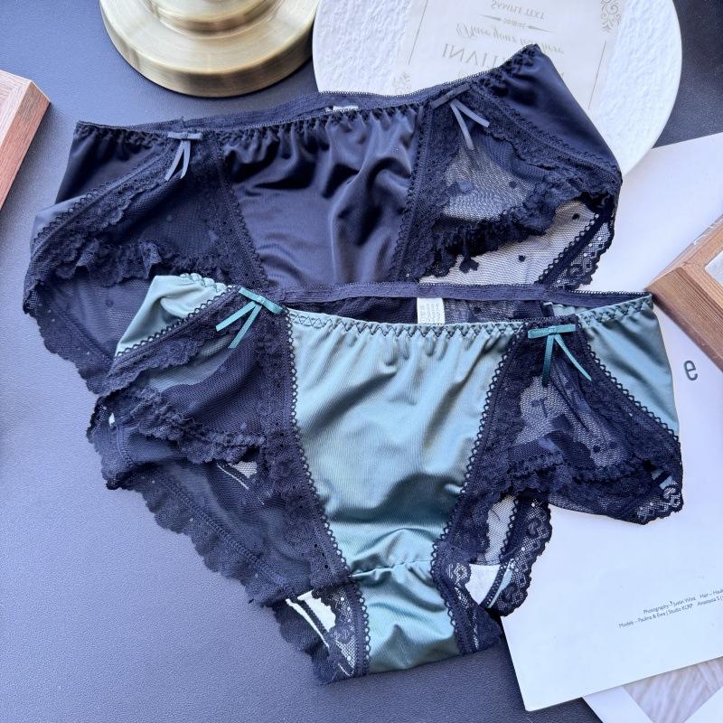 

Женские весенне-летние трусики с высоким разрезом из жаккардового ледяного шелка One Size зелёный