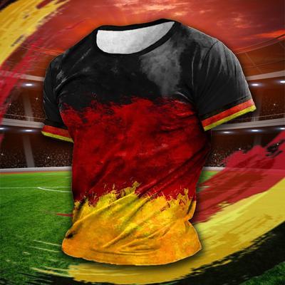 Germany Men's T-Shirt Deutschland Flag Print Round Neck Short Sleeve Loose Tee Shirts Casual Streetwear Summer Men's Clothing