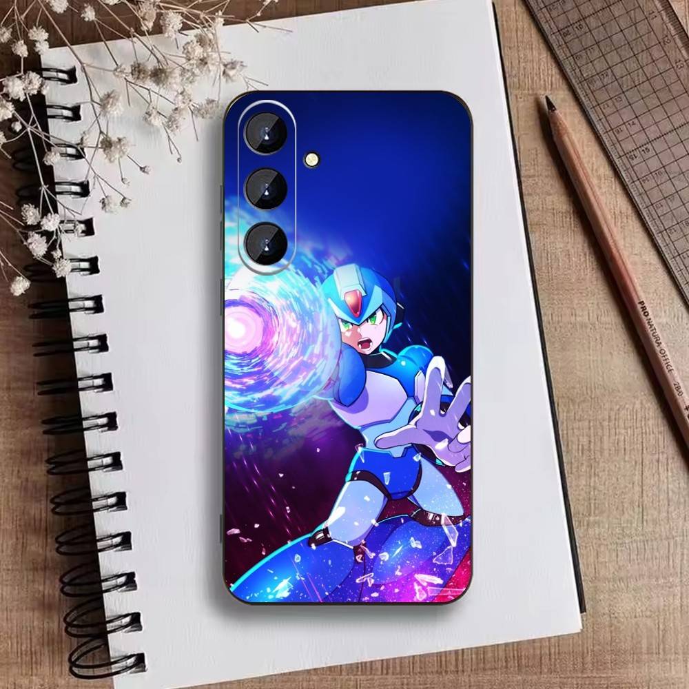 H-Mega Man Anime Phone Case For Samsung Galaxy A73,A21s,A22,A31,A52,A53,A71,A41Soft Black Shell