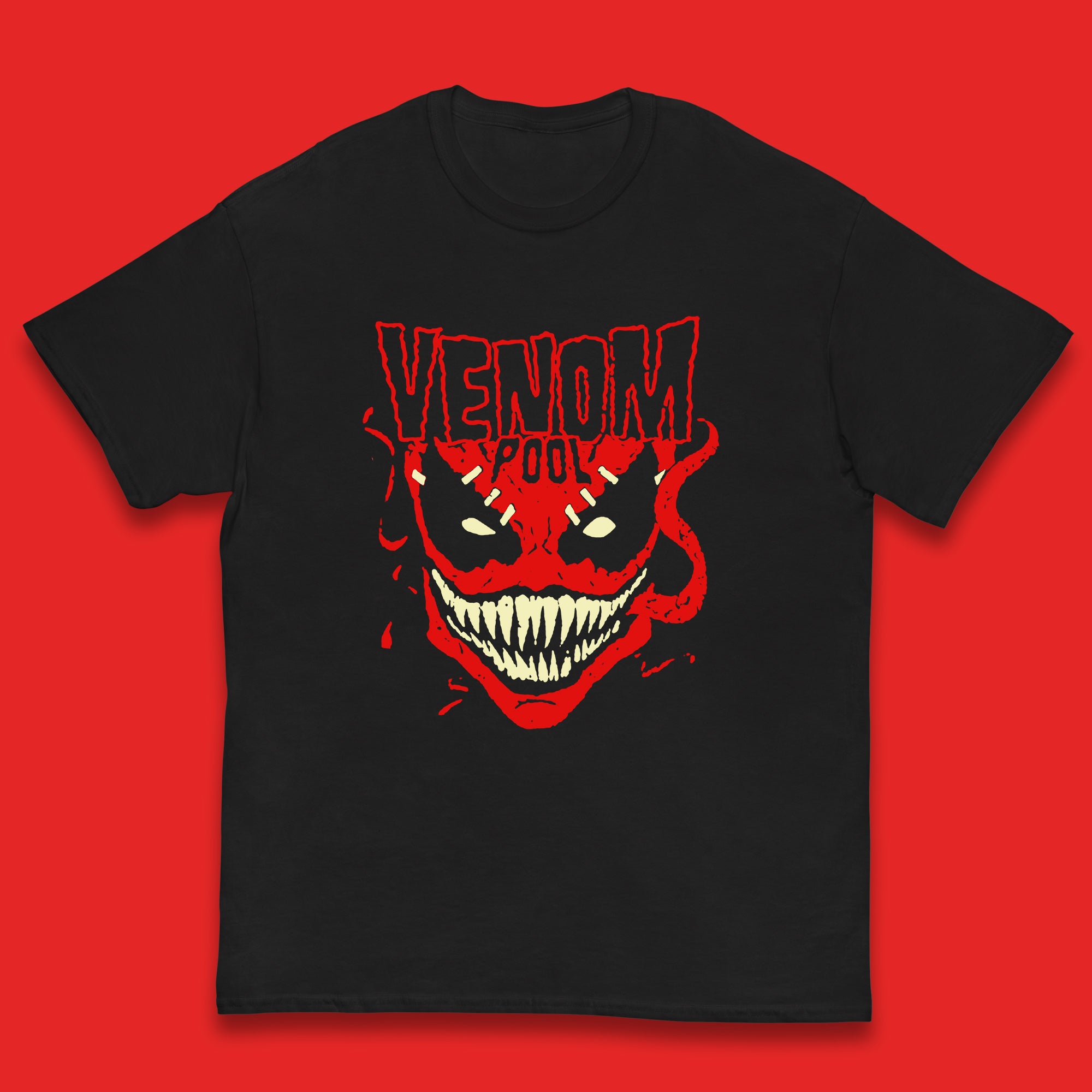 Venom Pool Marvel Avengers Venom Face Venom-Pool Marvel Comics Superhero Marvel Universe Movie Character Kids T Shirt 140