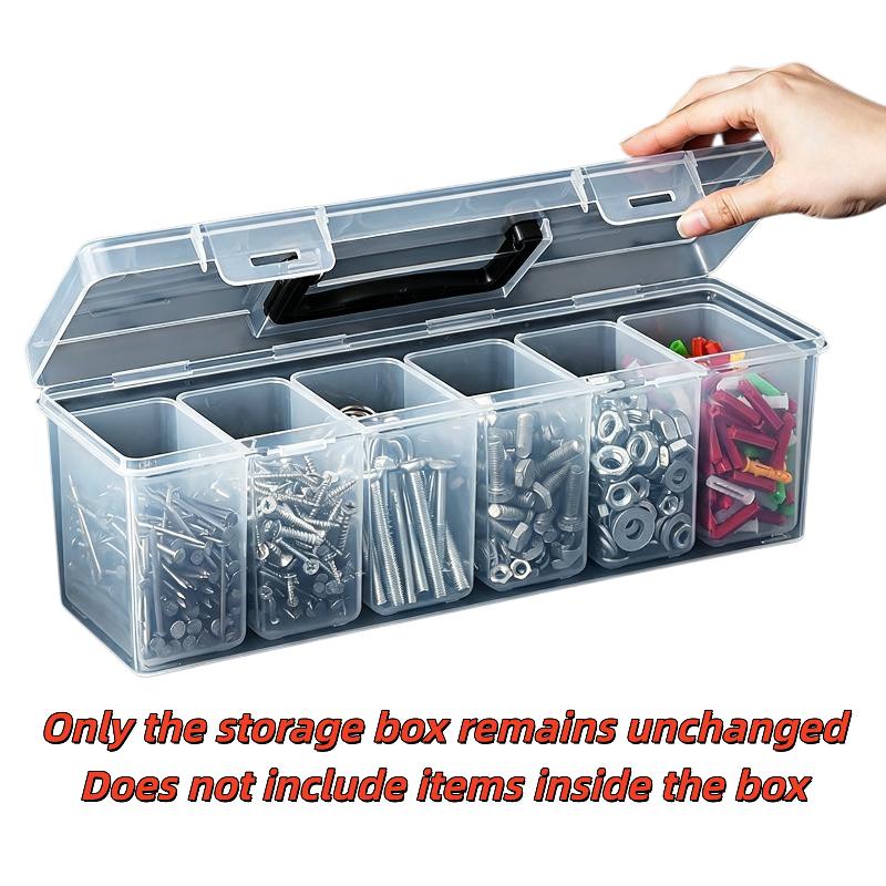 Tool Parts Storage Box with Detachable Compartments 1/7Pcs Set Portable Organizer for Screws Nails Workshop Hardware Storage