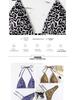 Leopard Print Rhinestone Bikini - European and American Sexy Split Swimsuit