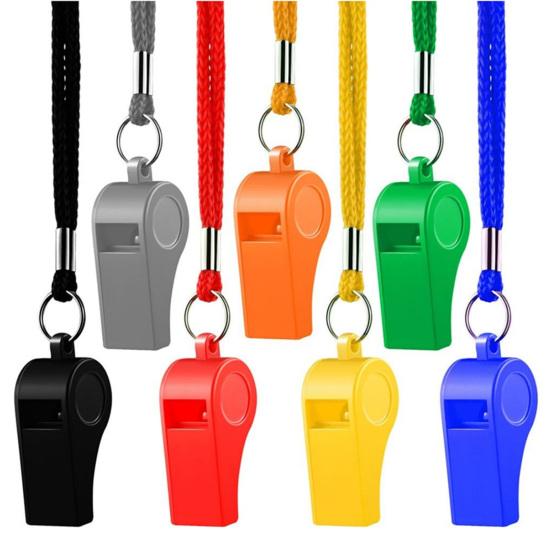 10 Stück Plastikpfeifen mit Schlüsselbändern Laute Sport Schiedsrichter Erbsenpfeifen für Trainer Notfall Überleben Verwendung Ersatz Trainerpfeife