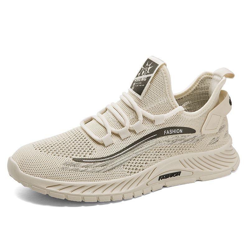 Flying Woven Men's Shoes Summer Breathable Running Sports Shoes Young Men's Soft-soled Versatile Men's Shoes Casual Mesh Shoes