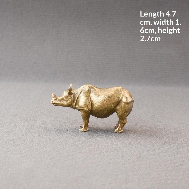 Figurines Animales en Laiton Massif Cheval Bélier Éléphant Rhinocéros Crapaud Tigre Design Rétro Pour Décoration de Maison et de Bureau Cadeau de Collection