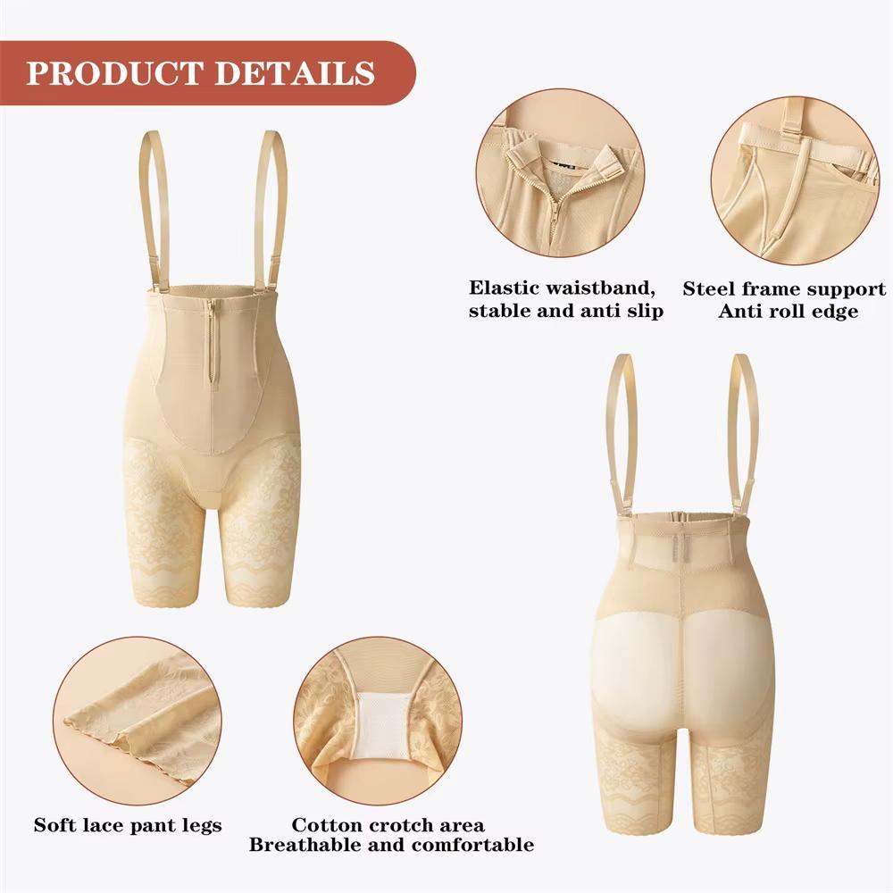 Women Shaping Panties Sexy Lace Body Double Tummy Control Underwear Corset Shapewear Waist Trainer Panties Shaper With Zipper