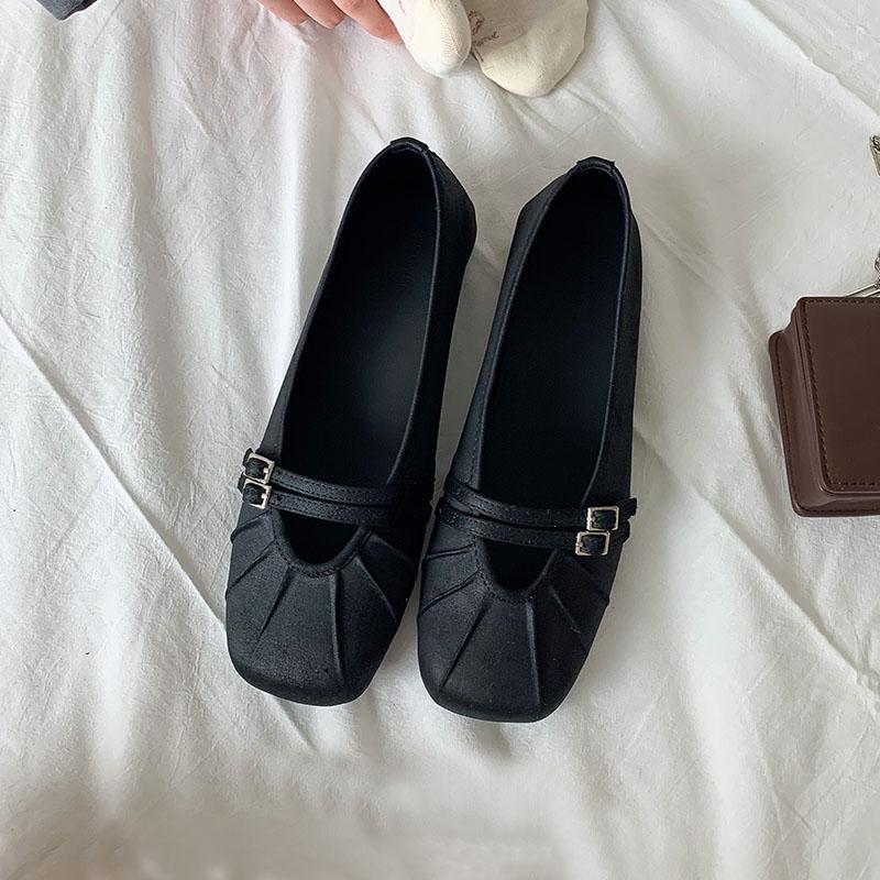 

Fashion Fashion Shallow Ladies Mary Janes Shoes Female Buckle Strap Women Flats Shoes With Height Increasing Footwear new 35 чёрный