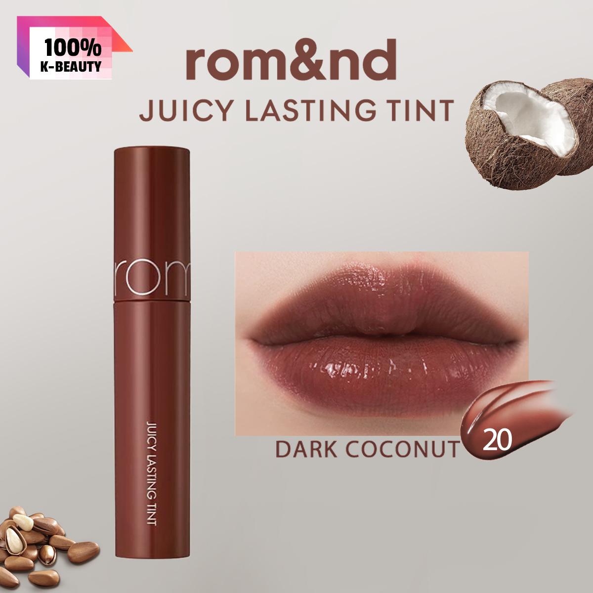 

rom&nd JUICY LASTING TINT 20-25, Juicy Glossy Finish, Long-Lasting, Moisturizing, Non-Sticky, K-Beauty, Korean Makeup 20 Dark Coconut