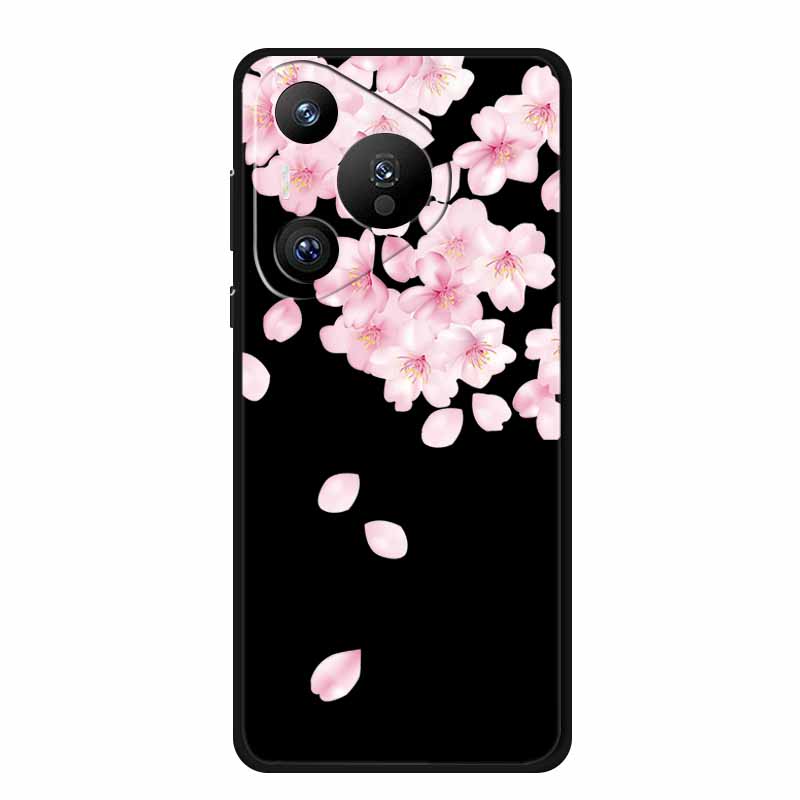 Black Silicone Case For Huawei Pura 70 Pro Case Cartoon Cat Soft Back Cover For Honor 400 Pro 5G Phone Case 400Pro Coque Funda
