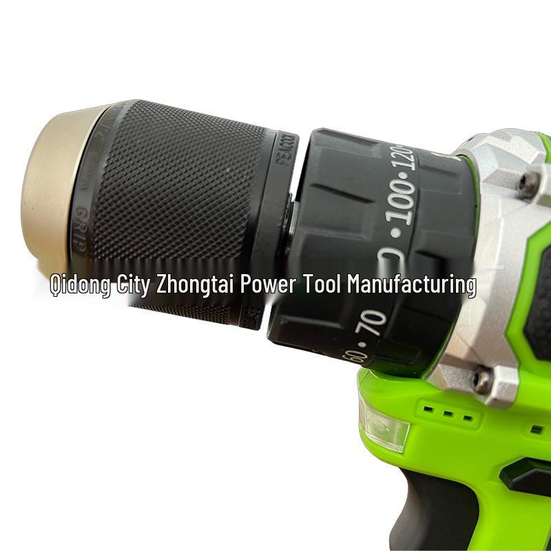16.8V Brushless Green Electric Drill - Multifunctional Household Tool with Lithium Battery & Impact Pistol Charging
