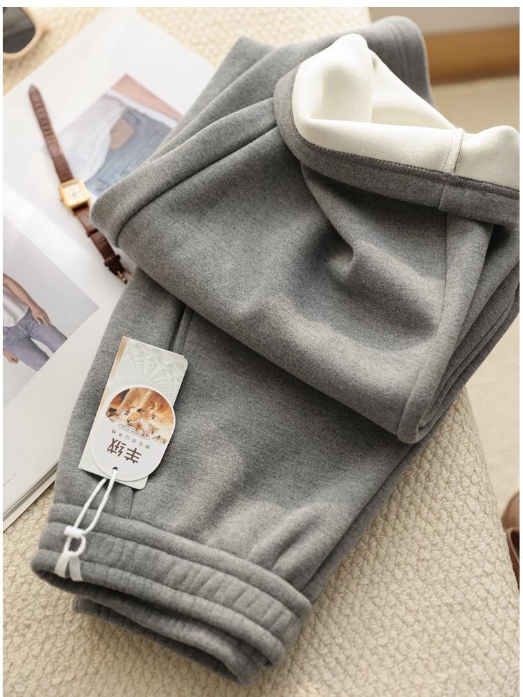 

Women s Cashmere Soft Velvet Pants - 720g Thick Silk Acetate Wool Blend for Autumn/Winter. XL