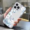 White Peony Cartoon Floral Case For iPhone 17 Pro Max Coque iPhone 16 15 14 13 12 Pro Max 11 Clear TPU Silicone Soft Cover