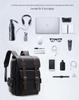 Large-Capacity PU Leather Backpack for Business, School, and Travel