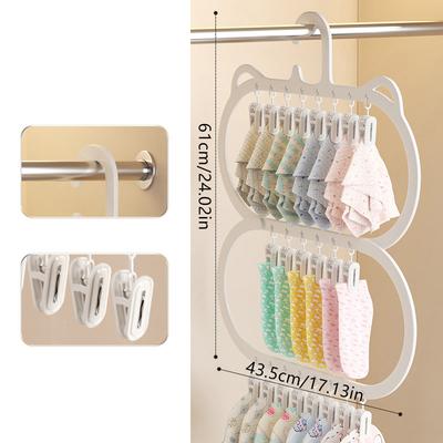 Sock Drying Rack Multi-clip Multi-functional Removable Space-saving Socks Underwear Baby Saliva Towel Household Storage Rack