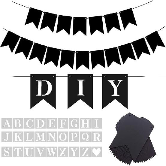 DIY Brown Banner Set, Personalized Banner Party Decorations Supplies  Signs, Handwriting Banners Include 26 Letters Stencil