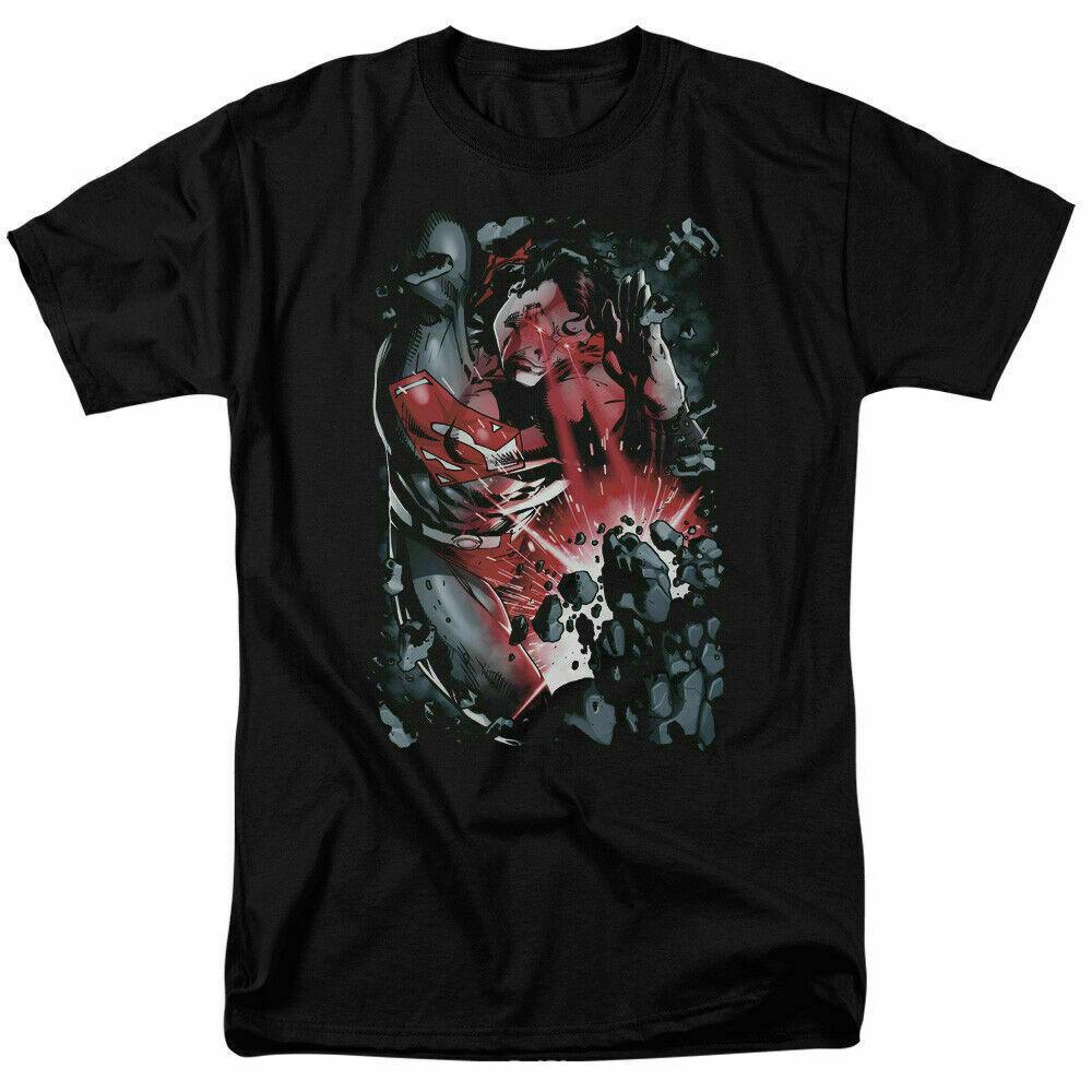 26 Superman Heat Blast T Shirt Licensed Comic Book Movie Tee Black Unisex T-Shirt XXL